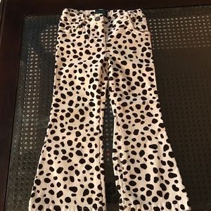 Mini bone in white and black cow pants - girls
